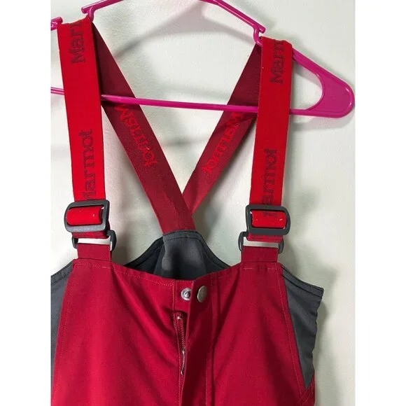 Marmot Red Snow Ski Insulated Waterproof Bib Overalls M Winter Sports Pants - Picture 3 of 11